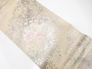 アンティーク　瑞祥花扇面文織り出し袋帯（材料）